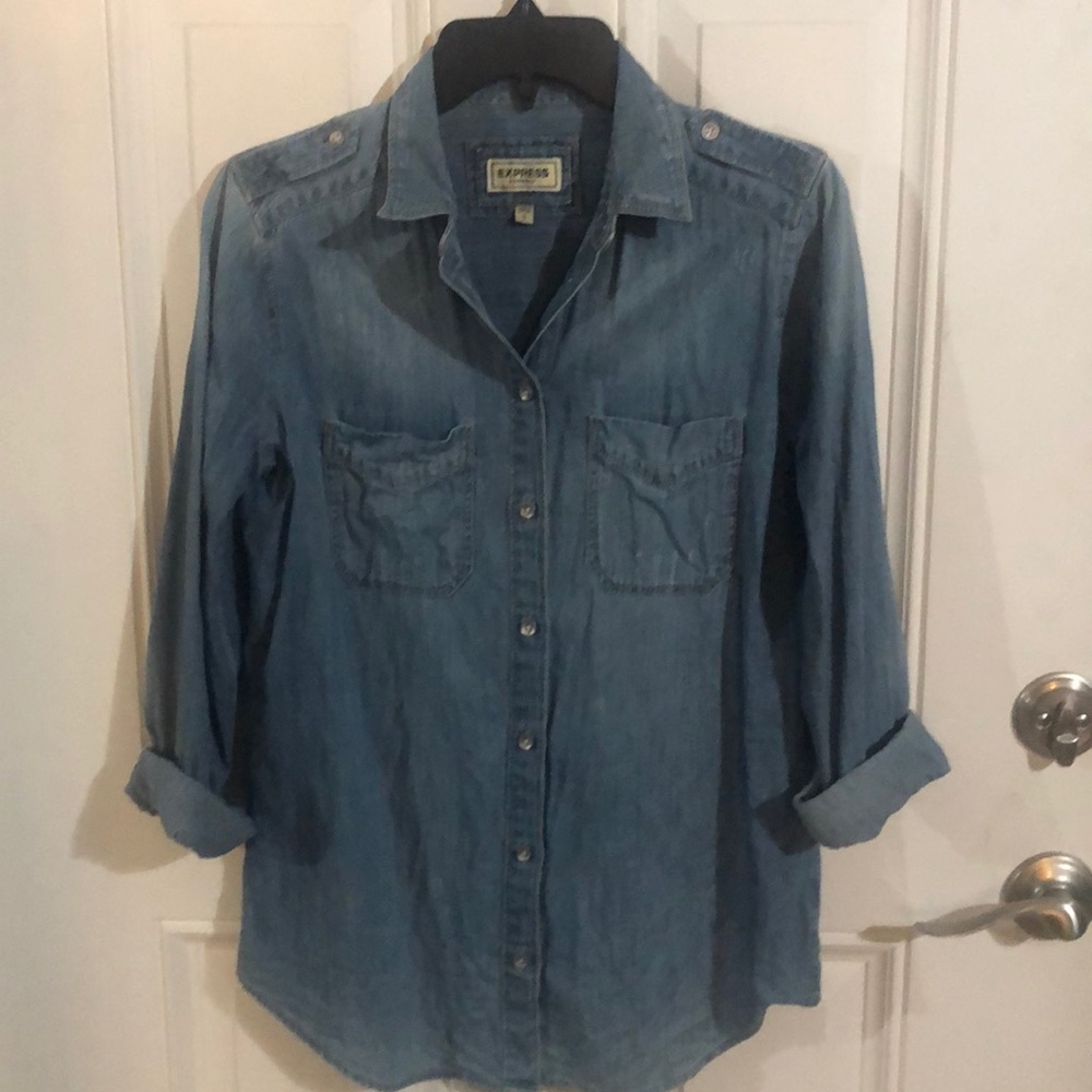 Denim button up
